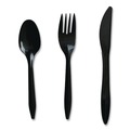 Cutlery | Boardwalk BWK3KITBLPS 3-Piece Polystyrene Fork/Knife/Teaspoon Cutlery Kit - Black (250/Carton) image number 1