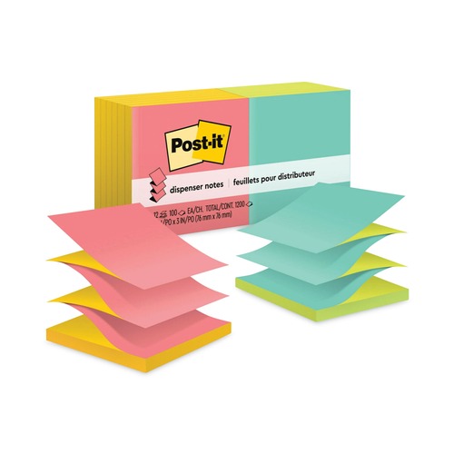 Notebooks & Pads | 3M R330-N-ALT 3 in. x 3 in. Original Alternating-Color Pop-up Refill Value Pack - Poptimistic Collection (12/Pack) image number 0