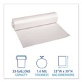 Trash Bags | Boardwalk X6639DCKR01 33 in. x 39 in. 1.4 mil 33 gal. Recycled Low-Density Polyethylene Can Liners - Clear (100/Carton) image number 4