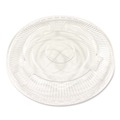 Cups and Lids | Boardwalk BWKPET912STRAW Crystal-Clear Cold Cup Straw-Slot Lids Fits 9 oz. Squat and 12 oz. PET Cups (1000/Carton) image number 1