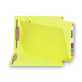 File Folders | Smead 28940 0.75 in. Expansion 2 Fasteners Legal Size Heavyweight Colored End Tab Fastener Folders - Yellow Exterior (50/Box) image number 1