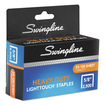 OFFICE STAPLERS AND PUNCHES | Swingline S7090009E 0.63 in. Leg 0.5 in. Crown Steel Light Touch Heavy-Duty Staples (2500/Box)