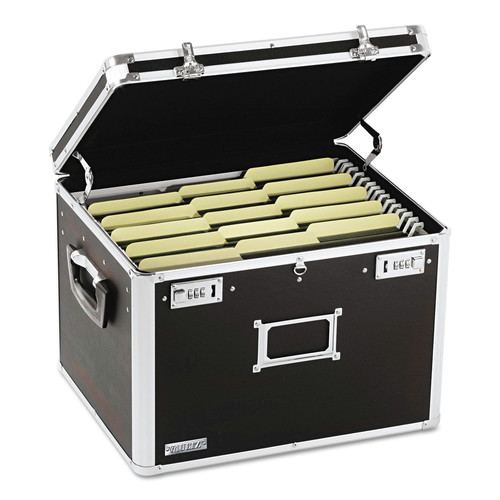 Office Filing Cabinets & Shelves | Vaultz VZ01008 17.5 in. x 14 in. x 12.5 in. Letter/Legal Files Locking File Chest with Adjustable File Rails - Black image number 0