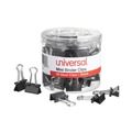 Binding Spines & Combs | Universal UNV11060 Binder Clips with Storage Tub - Mini, Black/Silver (60/Pack) image number 0