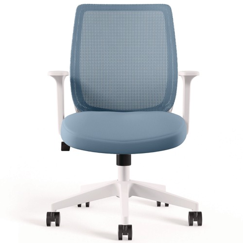 Office Chairs | Alera ALEWX42BME24 17.09 in. to 20.83 in. Seat Height Up to 275 lbs. Wessex Ergonomic Fabric Mesh Swivel Task Chair - Seafoam Seat/Back, White Base image number 0