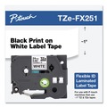 Labels | Brother P-Touch TZEFX251 0.94 in. x 26.2 ft. TZe Flexible Tape Cartridge for P-Touch Labelers - Black on White image number 3