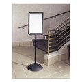 White Boards | Safco 4117BL 14.25 in. x 22.5 in. x 65 in. WriteWay Two-Sided Dry Erase Standing Message Sign - White Surface/Black Frame image number 4