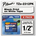 Labels | Brother P-Touch TZE2312PKG Tze Standard Adhesive 0.47 in. x 26.2 ft. Laminated Labeling Tapes - Black On White (2/Pack) image number 3