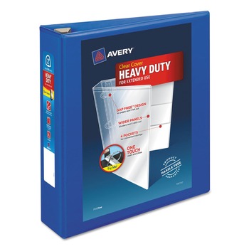 Avery 79778 3 One Touch EZD Rings 2 in. Capacity 11 in. x 8.5 in. Heavy-Duty View Binder with DuraHinge - Pacific Blue
