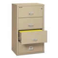 Office Filing Cabinets & Shelves | FireKing 4-3122-CPA 4 Legal/Letter-Size File Drawers 31.13 in. x 22.13 in. x 52.75 in. 260 lbs. Overall Capacity Insulated Lateral File - Parchment image number 2