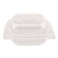 Food Trays, Containers, and Lids | Karat FP-HC66PP-1C Polypropylene Plastic Hinged Container 6 x 6 x 3.3 Clear Plastic 50/Pack 6 Packs/Carton image number 3
