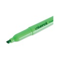 Highlighters | Universal UNV08852 Chisel Tip Pocket Highlighters - Fluorescent Green (1 Dozen) image number 3