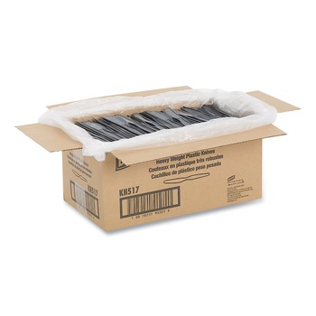 Dixie KH517 Heavyweight Knives Plastic Cutlery - Black (1000/Carton)