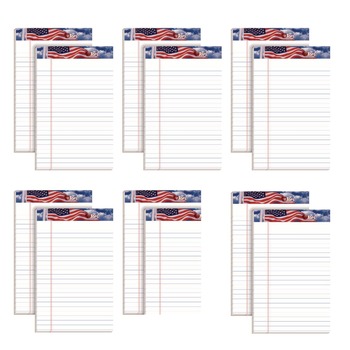 TOPS 75101 American Pride 5 in. x 8 in. Writing Pad - Narrow, White (50 Sheets/Pad, 12 Pads/Pack)