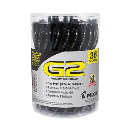Pens | Pilot 84065 Premium G2 0.7 mm Retractable Gel Pen - Fine, Black (36/Pack) image number 0