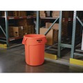 Trash & Waste Bins | Rubbermaid Commercial 2119308 Brute 32 gal Resin Container - Round Orange image number 8