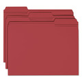 File Folders | Smead 13084 1/3-Cut Tabs Assorted Letter Size 0.75 in. Expansion Reinforced Top Tab Colored File Folders - Maroon (100/Box) image number 2