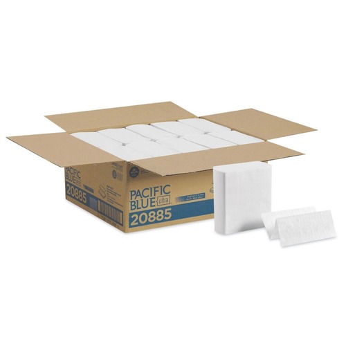 Just Launched | Georgia Pacific Professional 20885 8 in. x 11 in. 1-Ply Pacific Blue Ultra Z-Fold Folded Paper Towels - White (2600/Carton) image number 0