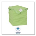 Cleaning Cloths | Boardwalk 2164037 16 in. x 16 in. Microfiber Cleaning Cloths - Green (24/Pack) image number 3