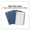 Report Covers & Pocket Folders | Universal UNV57122 0.5 in. Capacity 8.5 in. x 11 in. Prong Fastener Clear Front Report Cover - Clear/Dark Blue (25/Box) image number 2