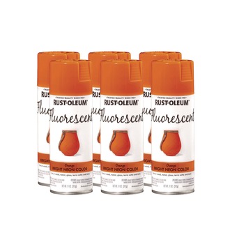 PAINTING | Rust-Oleum 342568 Specialty Fluorescent Spray Paint, Flat Fluorescent Orange, 11 oz Aerosol Can, 6/Carton