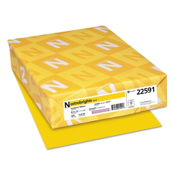 OFFICE AND OFFICE SUPPLIES | Astrobrights 22591 24 lbs. Bond Weight 8.5 in. x 11 in. Color Paper - Sunburst Yellow (1-Ream)