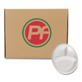 Bowls and Plates | Plastifar 12201 9 in. Diameter 3-Compartment Plate Foam Dinnerware - White (500/Pack) image number 0
