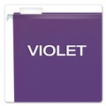 File Folders | Pendaflex 04152 1/5 VIO 1/5-Cut Tabs Letter Size Colored Reinforced Hanging Folders - Violet (25/Box) image number 2