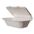 Food Trays, Containers, and Lids | Vegware WH-HOAGIE 5 in. x 9 in. x 2 in. Nourish Molded Fiber Takeout Containers - White (250/Carton) image number 0