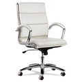 Just Launched | Alera ALENR4206 Neratoli Series 18.3 in. to 21.85 in. Seat Height Up to 275 lbs. Mid-Back Slim Profile Faux Leather Chair - White Seat/Back, Chrome image number 1