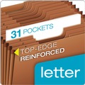 File Folders | Pendaflex R217DHD Heavy-Duty 1/3-Cut Tabs Open-Top 31-Section Expanding Stadium File - Letter Size/Redrope image number 1
