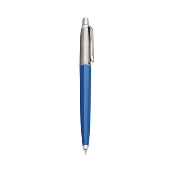 Parker 2076052 0.7 mm Medium Jotter Retractable Ballpoint Pen - Blue Ink, Royal Blue/Chrome Barrel