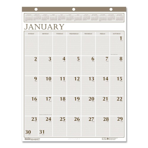 Clearance Center | House of Doolittle 380 12-Month (Jan to Dec): 2026 20 in. x 26 in. Large Print Recycled Monthly Wall Calendar - Beige Sheets image number 0