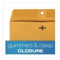 Envelopes & Mailers | Quality Park QUA37798 10 in. x 15 in. 32 lbs. Bond Weight #15 Square Flap Clasp/Gummed Closure Clasp Envelope - Brown Kraft (100/Box) image number 3