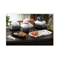 Food Trays, Containers, and Lids | Pactiv Corp. YTD18801ECON 8.42 in. x 8.15 in. x 3 in. Dual Tab Lock Economy Vented Foam Hinged Lid Container - White (150/Carton) image number 5