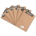 Clipboards | Universal UNV05561 1/2 in. Clip Capacity Hardboard Clipboard for 5 in. x 8 in. Sheets - Brown (6/Pack) image number 0