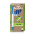 Pens | BIC CSEM11-BE Ecolutions Clic Stic Medium 1 mm Retractable Ballpoint Pen - Blue Ink/Translucent Frost/Blue Barrel (1-Dozen) image number 0