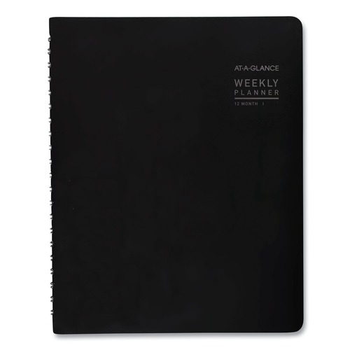 Notebooks & Pads | AT-A-GLANCE 70950X05 11 in. x 8.25 in. 12-Month (Jan to Dec): 2026 Vertical-Column Format Contemporary Weekly/Monthly Planner - Black Cover image number 0