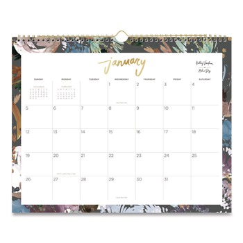 Blue Sky 149058 15 in. x 12 in. 12-Month (Jan to Dec): 2026 Midnight Garden Monthly Wall Calendar - Floral Artwork, White/Multicolor Sheets