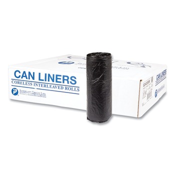TRASH BAGS | Inteplast Group S243306K High-Density 16-gal. 6 Microns 24 in. x 33 in. Commercial Can Liners - Black (1000/Carton)