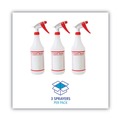 Cleaners & Chemicals | Boardwalk 513155 HDPE 32 oz. Trigger Spray Bottles - Clear/Red (3/Pack) image number 4