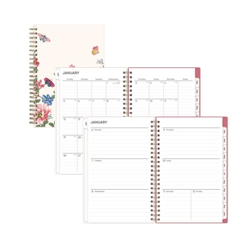 Blue Sky 140196 8 in. x 5 in. 12-Month (Jan-Dec 2026) Fly By Frosted Weekly/Monthly Planner - Blush/Pink Cover