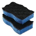 Sponges & Scrubbers | O-Cedar 148377 2.63 in. x 4.25 in. x 1 in. Scrunge Heavy-Duty Sponge - Black/Blue (8 Packs/Carton) image number 1