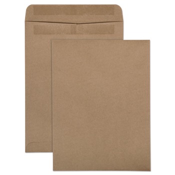 Quality Park QUA43511 9 in. x 12 in. #10 1/2 Cheese Blade Flap Redi-Seal Closure 100% Recycled Redi-Seal Envelope - Brown Kraft (100/Box)