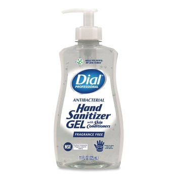 Dial Professional 1700035482 11 oz Gel Antibacterial Hand Sanitizer - Fragrance-Free