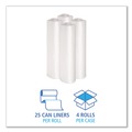 Trash Bags | Boardwalk X6639DCKR01 33 in. x 39 in. 1.4 mil 33 gal. Recycled Low-Density Polyethylene Can Liners - Clear (100/Carton) image number 2