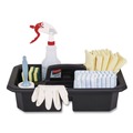 Cleaning Carts | Rubbermaid Commercial 2202586 Cleaning Caddy Compatible with Full-Size and Compact Housekeeping Carts - Black (6/Carton) image number 2