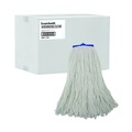 Mops | Boardwalk BWK716RCT 16 oz. Cut-End Lie-Flat Rayon Wet Mop Head - White (12/Carton) image number 0