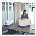 Boxes & Bins | Bankers Box 0070409 12 in. x 24.13 in. x 10.25 in. STOR/FILE Medium-Duty Strength Storage Boxes for Letter Files - White/Blue (20/Carton) image number 3