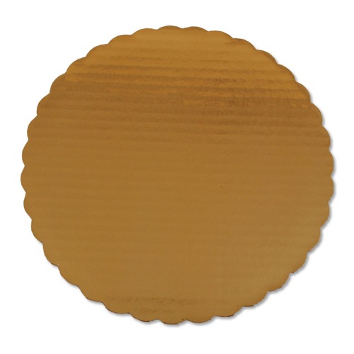 Food Trays, Containers, and Lids | SCT SCH 1615 Single Wall Construction Paper 10 in. Diameter Gold Cake Circles (200/Carton) image number 0